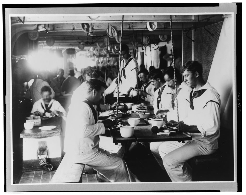 F B Johnston USS Olympia crew mess 1899